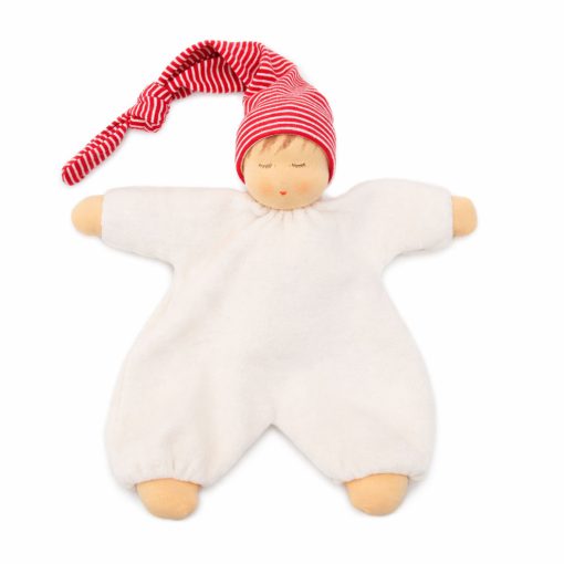 Imagen de Muñeca Doudou gorrito rayas rojas Nanchen Natur