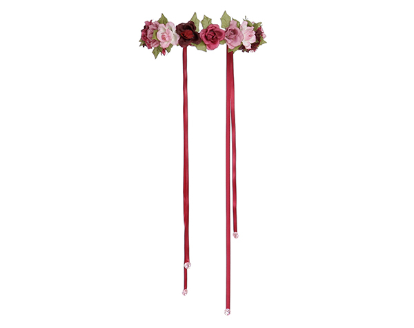 Img Galeria Diadema con guirnalda de flores rosas