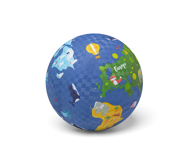 Imagen de Pelota de caucho natural "Mapamundi" 13 cm Little L