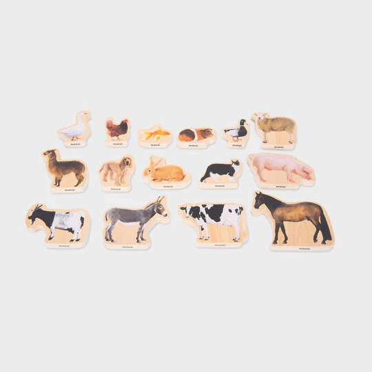 Imagen de Bloques de animales domésticos de madera