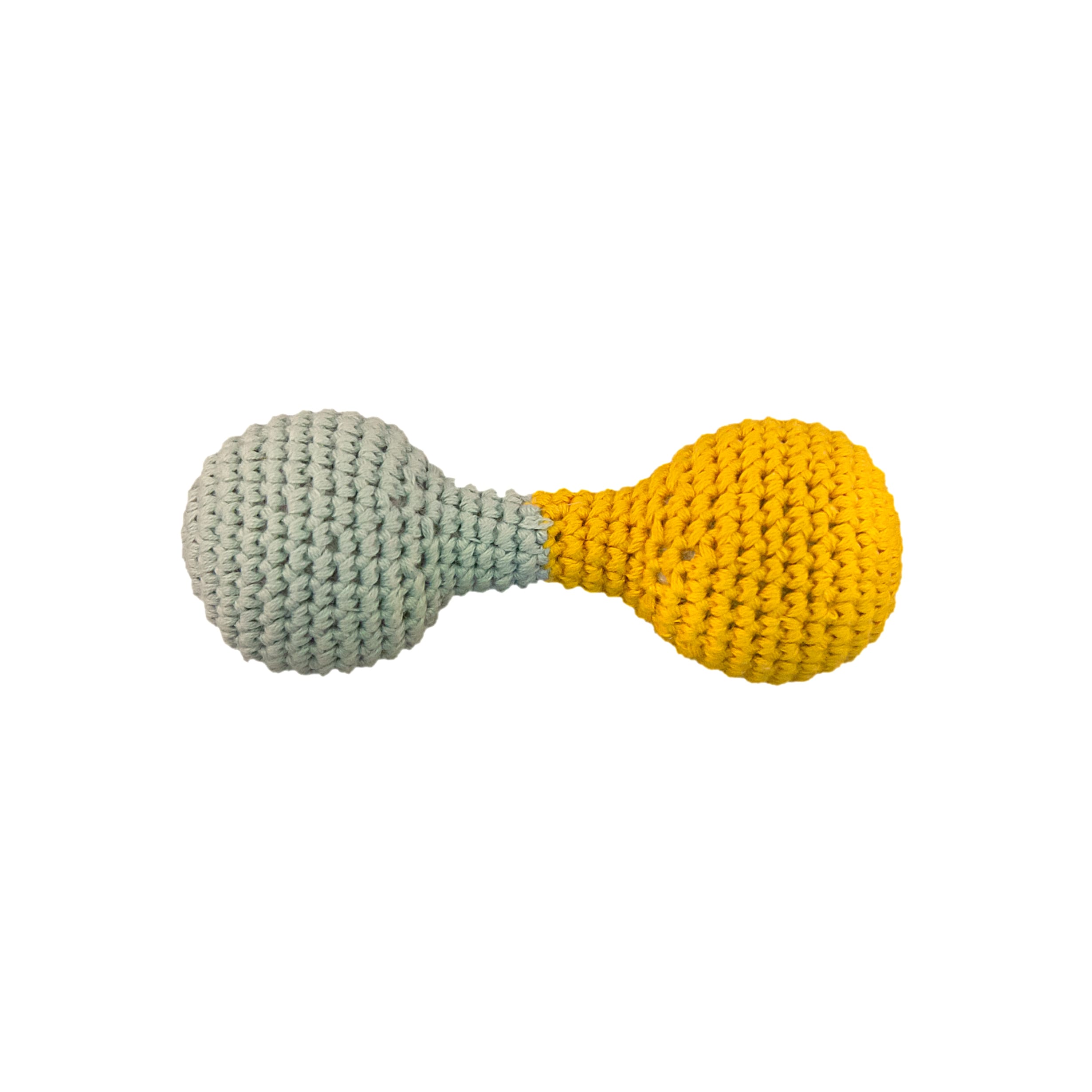 Imagen de Sonajero doble de crochet "gris y amarillo"
