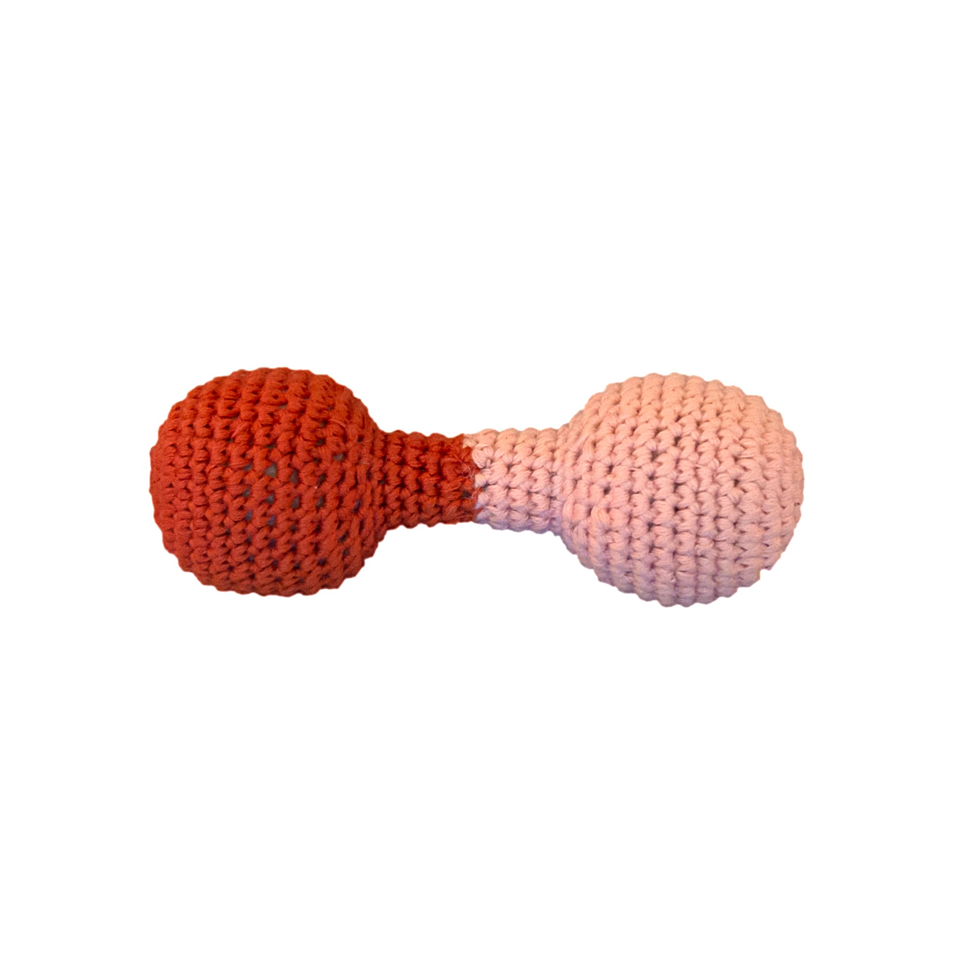 Imagen de Sonajero doble de crochet "rojo y rosa"