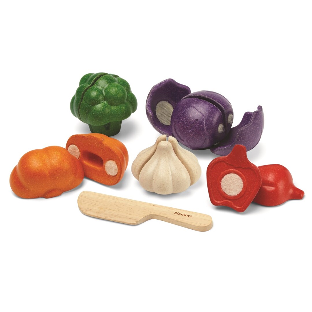 Imagen de Set de 5 verduras de colores para cortar de Plantoys