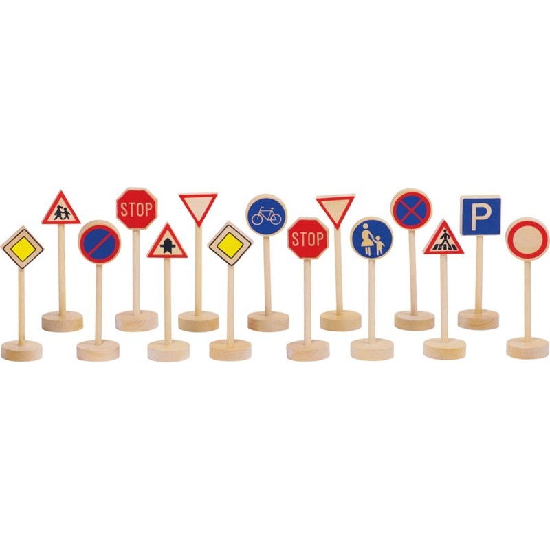 Imagen de Set de juego de señales de tráfico de madera