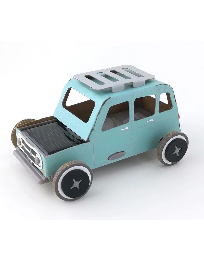 Imagen de Kit de construcción de energía solar Litogami - Renault 4 azul solar