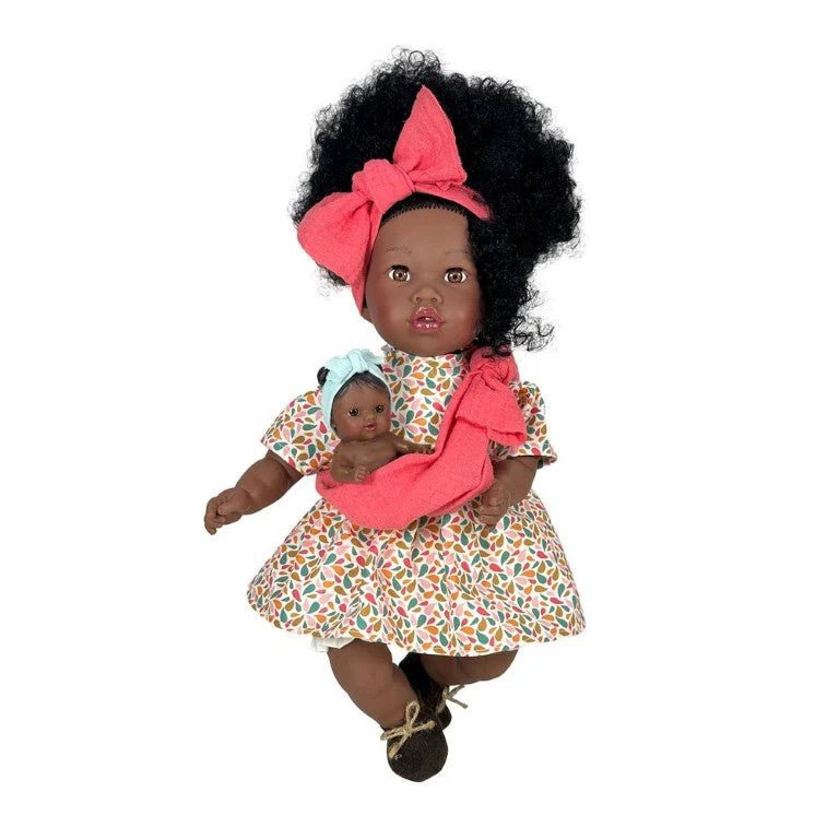 Imagen de Muñeca Alika Pelo rizado con Bebé Nines d´Onil