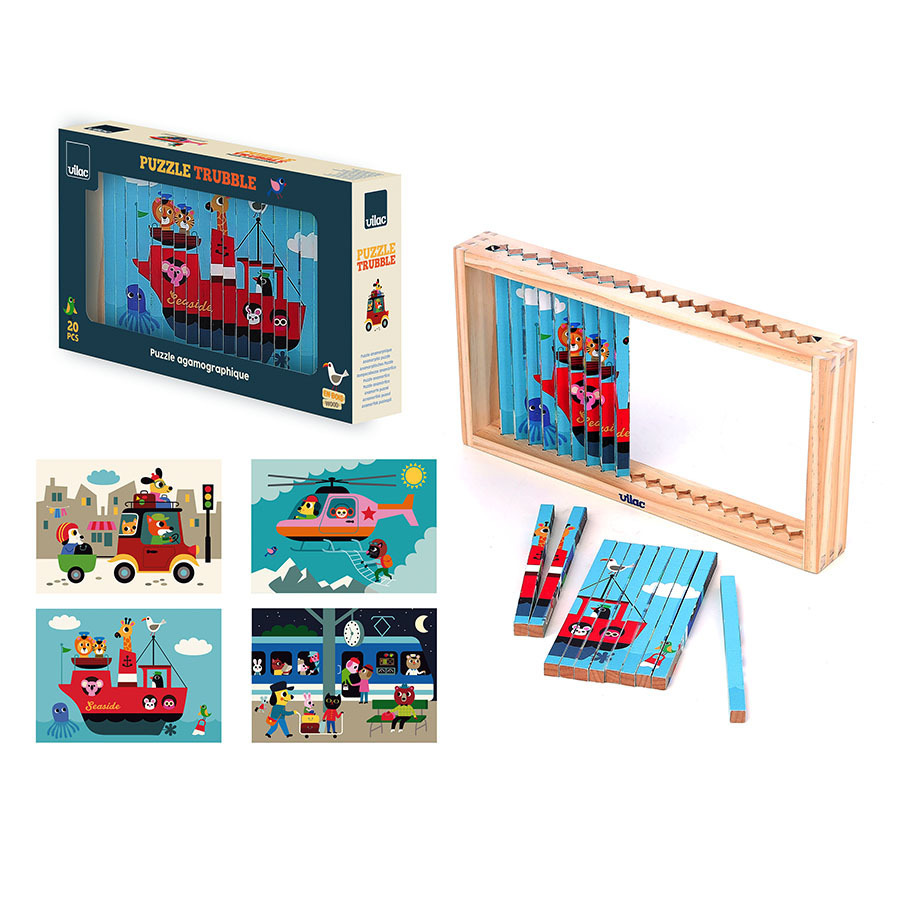 Imagen de Puzzle 4 dimensiones en madera, Los transportes - Ingela P.Arrhenius