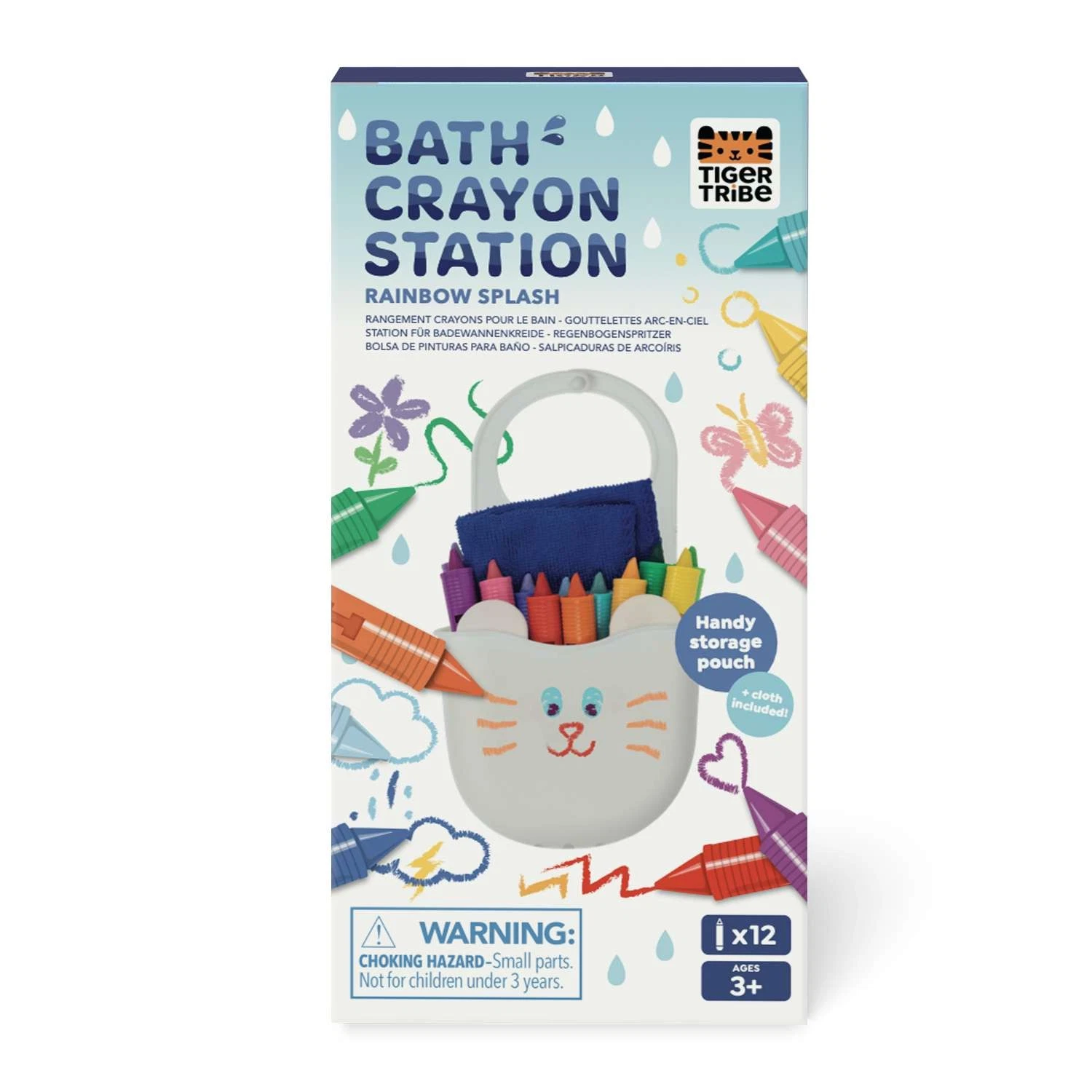 Imagen de Ceras de baño infantiles lavables - 12 colores para dibujar en bañera