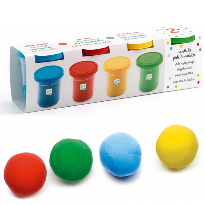 Imagen de Botes de plastilina 4 colores Djeco